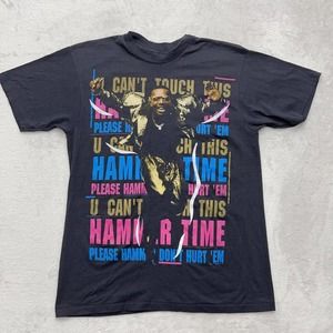 Vintage 1990 MC Hammer Tour T Shirt Medium M Black Rare Rap Tee Band Hammer Time